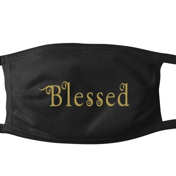 5⭐ Blessed Gold 100% Cotton Jersey Adult Facemask - Picture 3 of 10